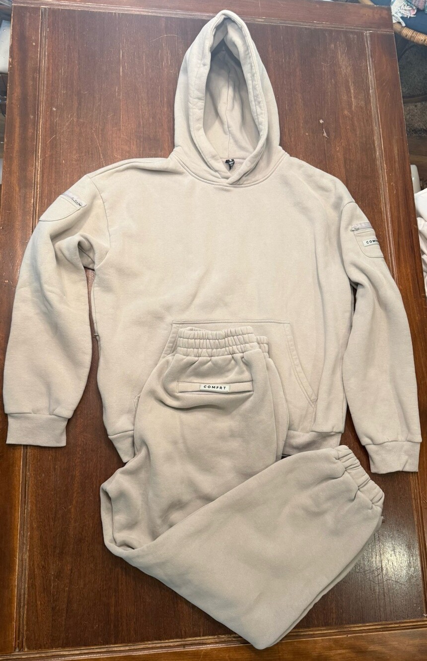 Comfort Branded Cream Pullover Hoodie